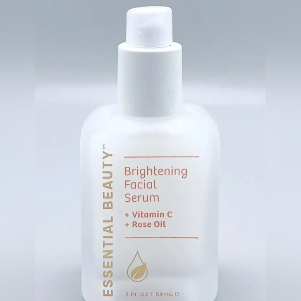 Essential Beauty Brightening Facial Serum Vitamin C & Rose Oil 2 fl oz New